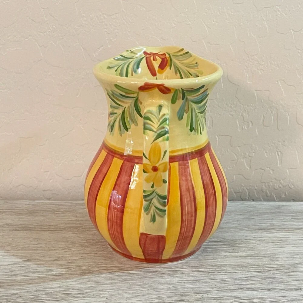 Gail Pittman Siena Pitcher Signed Tuscan Style Southern Living Ceramic Pottery